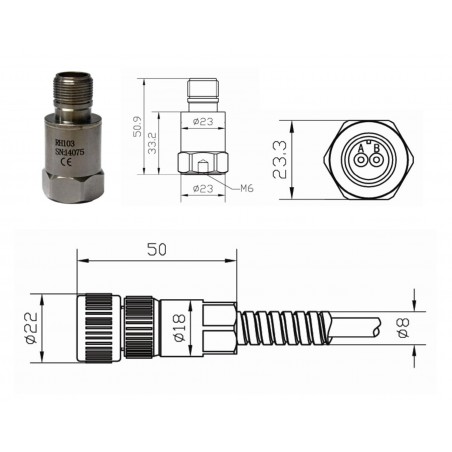 Czujnik drgań RH103 100mV/g